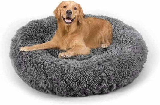 Round Plush Soft Warm Pet Bed