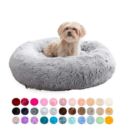 Round Plush Soft Warm Pet Bed