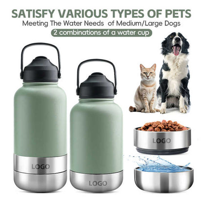 3-In-1 Style 32oz Portable Stainless Steel Pet Feeder