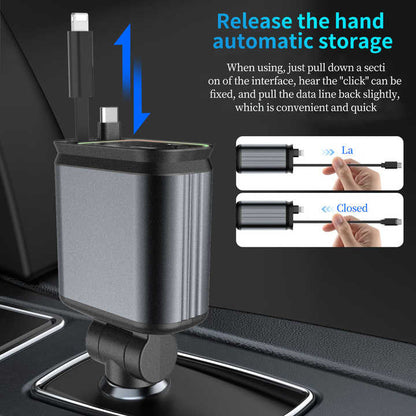 4-in-1 Retractable Car Charger