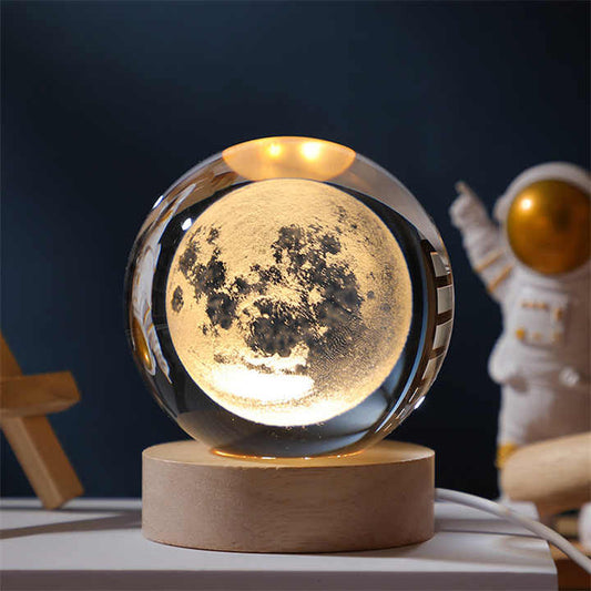 3D Moon & Galaxy Crystal Ball